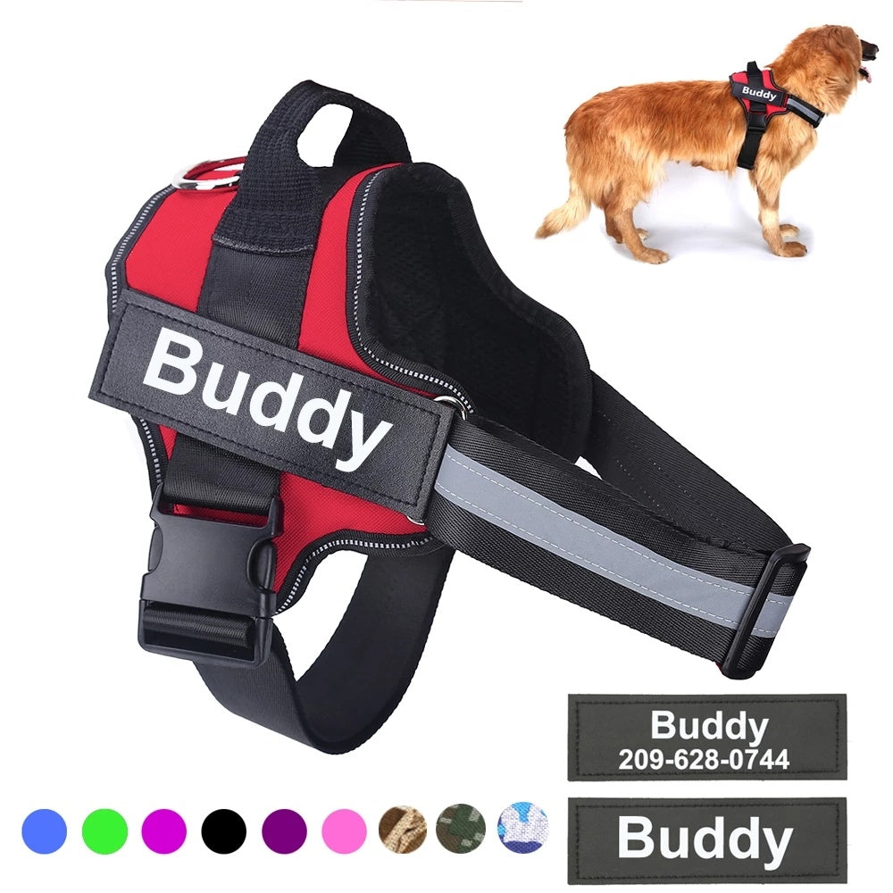 Harnais Personnalisable Anti-Traction pour Chien – Réfléchissant, Respirant & Ajustable