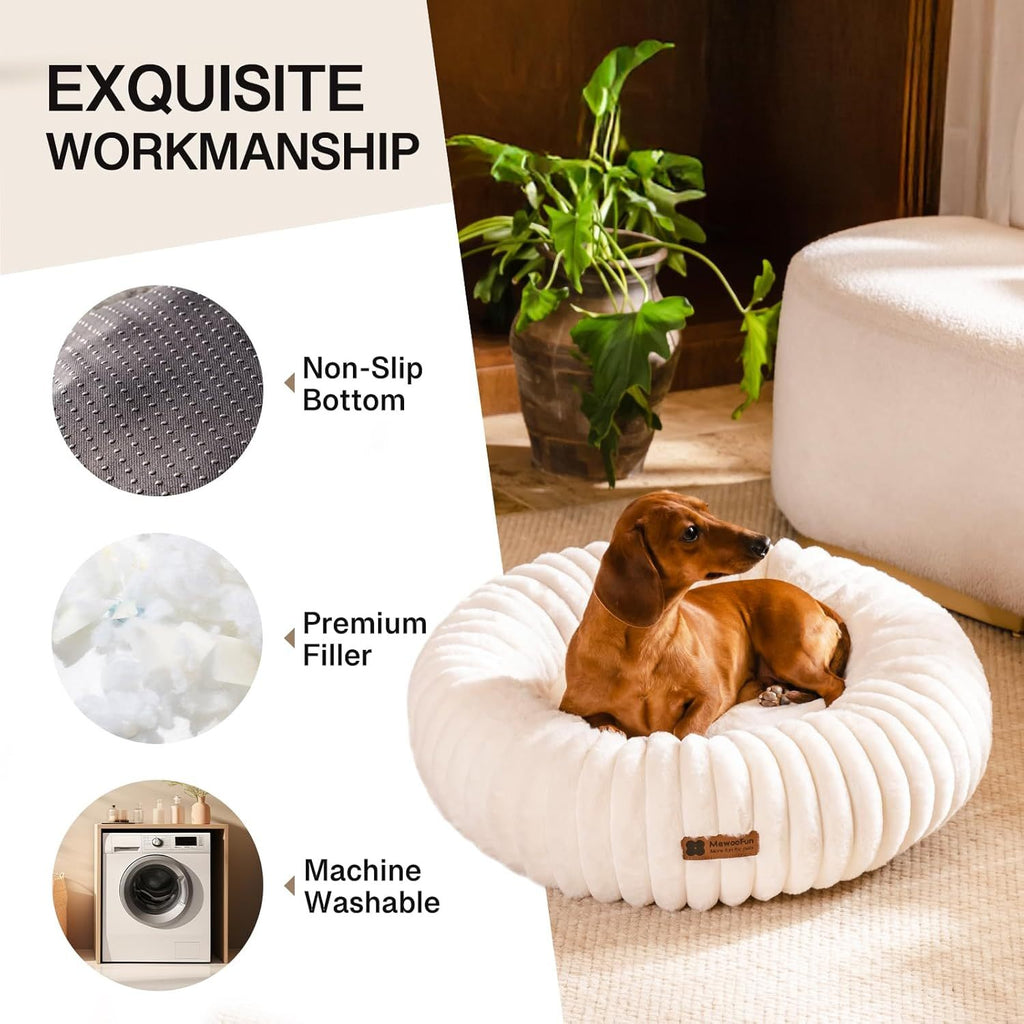Lit apaisant en forme de Donut pour chien